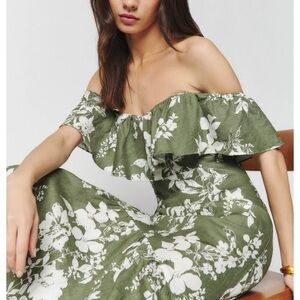 💚Reformation Baela Linen Dress - Willow💚